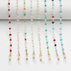 Fabrication Fourniture Directe <span class=keywords><strong>Chaîne</strong></span> de Lunettes de Soleil en Laiton <span class=keywords><strong>Chaîne</strong></span> de Lunettes en Cristal de Pierre pour Femmes Cordon de Lunettes Plaqué <span class=keywords><strong>Or</strong></span> <span class=keywords><strong>Chaîne</strong></span> de Lunettes - Product Image 1