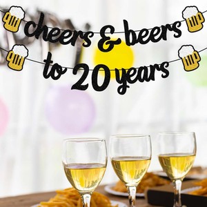 Novedad Transfronteriza: Banderines de Papel para Cumpleaños 18-23456780, Letreros Temáticos de Cerveza para Fiestas, Suministros para Fiestas de Cerveza, Europa y América - Product Image 3