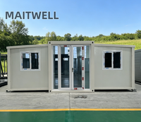 Casa Mobile Prefabbricata in Acciaio Impermeabile 20ft 40ft, Casa Container Pieghevole Espandibile con Pannelli Sandwich