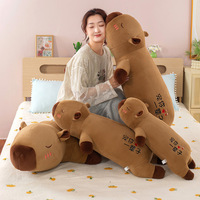 Peluche Capybara Ours Mignonne, Animal en Peluche pour Fête, Poupée de Sommeil, Coussin Long Ultra Doux, Anti-Stress, Lavable UV 31-50cm