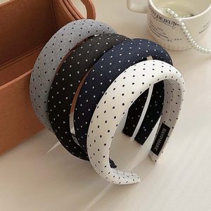 Fascia per <span class=keywords><strong>capelli</strong></span> retrò casual semplice fatta <span class=keywords><strong>a</strong></span> mano con pois, stile coreano, versatile, <span class=keywords><strong>a</strong></span> corona alta, per uscire, fermacapelli, elastico per <span class=keywords><strong>capelli</strong></span> - Product Image 3