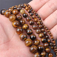Perles rondes œil de tigre facettées en forme de roue, accessoires de bijoux DIY, perles en cristal naturel faites à la main, perles en vrac pour cadeau