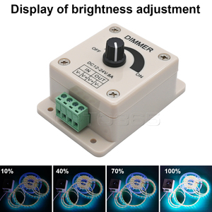 ปุ่มหรี่ LED หนึ่งช่อง PWM 12V 24V 8A สวิตช์เปิดปิดด้วยตนเองสำหรับแถบไฟ LED ควบคุมการหรี่แสง - Product Image 3