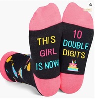 Chaussettes personnalisées en coton peigné de qualité supérieure pour un confort ultime, chaussettes amusantes pour fête d'anniversaire, cadeau personnalisé pour les adolescentes