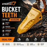 Dents de godet d'excavatrice SAR/TIG 1U3352RE E320 de remplacement, en acier allié T1/T2, dureté 48-53HRC, résistance aux chocs 17-21J, garantie 1 an, excellent rapport qualité-prix