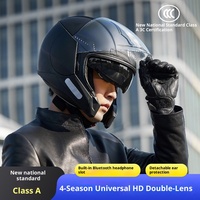 Casque intégral RNG3/4 ABS, nouvelle norme nationale, certifié DOT, quatre saisons, double visière, design graphique amélioré