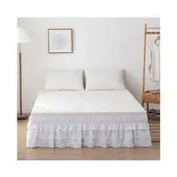 Vendita calda Design moderno gonna da letto in poliestere avvolgente gonna da letto elastica Set di gonne da letto per Hotel a casa
