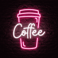Enseigne néon LED personnalisée pour café, décoration murale, commerce, bar, en acrylique 3D haute luminosité, 1 pièce MOQ, direct usine