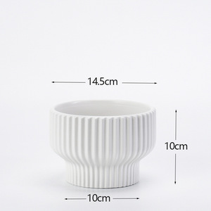 Pot de fleurs en céramique émaillée à rayures blanches, style campagnard, pour <span class=keywords><strong>jardin</strong></span> d'intérieur, planteur d'orchidées, pépinière, usage <span class=keywords><strong>extérieur</strong></span>, <span class=keywords><strong>idée</strong></span> <span class=keywords><strong>cadeau</strong></span> parfaite - Product Image 4
