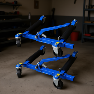 Carrello Idraulico Blu per Ruote Auto, Capacità 1250 libbre, con Pedale a Cricchetto, Pattini di Posizionamento Veicoli, Sollevatore per Pneumatici - Product Image 2