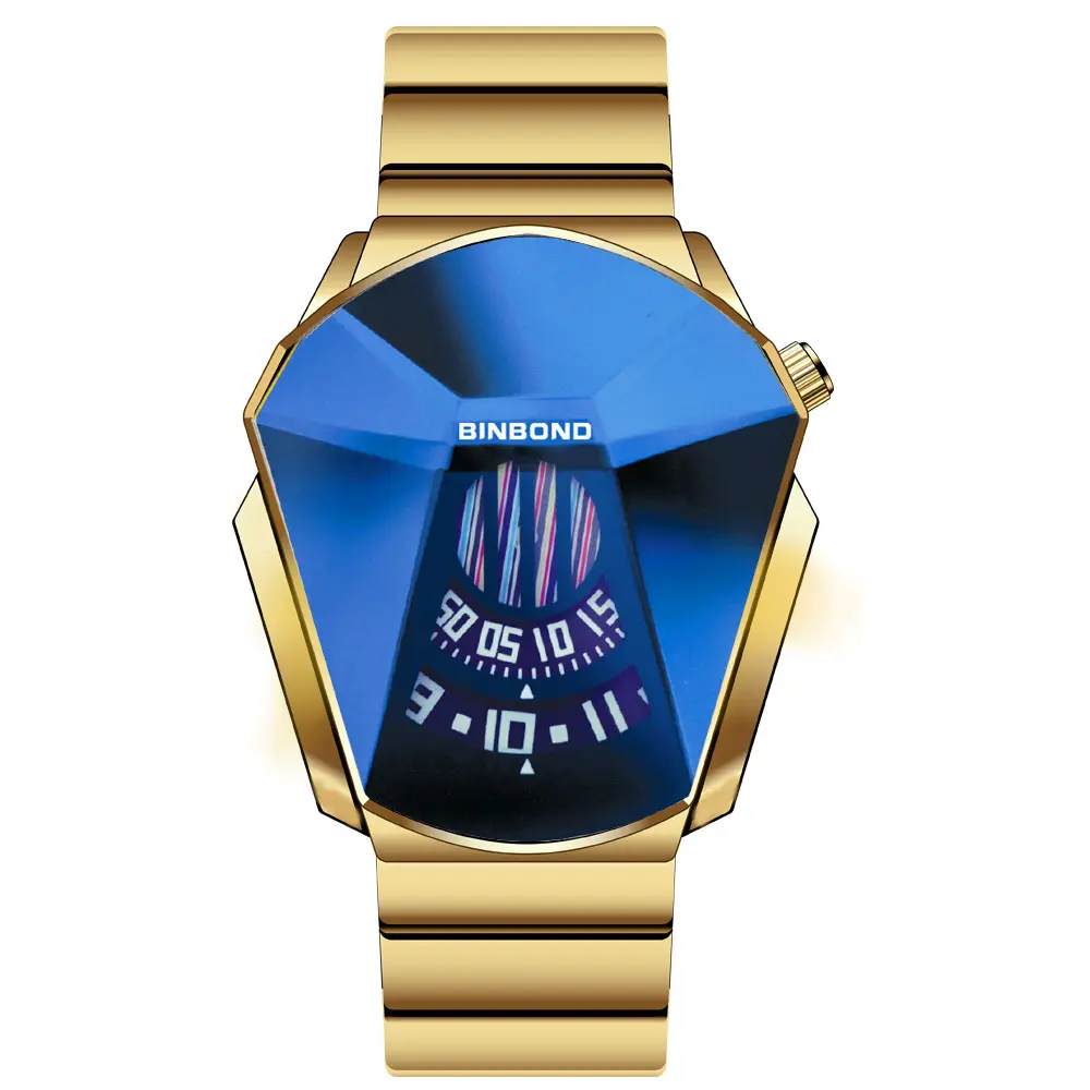 Fashion personality men's watch trend Reloj large dial watch style locomotive concept Quartz watch for men