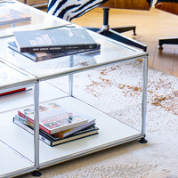 Table basse modulaire, style Bauhaus, rangement simple en acier inoxydable, salon, armoire modulaire transparente, table à thé