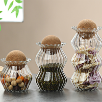 Récipient de stockage pour grains de café, pot à épices en verre transparent, pot alimentaire en verre avec couvercle en liège, pot de rangement en verre de haute qualité pour la cuisine