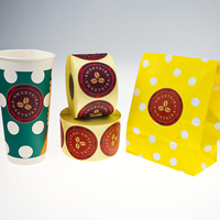 La Chine personnalisé papier Kraft rond adhésif papier bouteille tasse à café couvercle étiquette autocollants pour bouteille