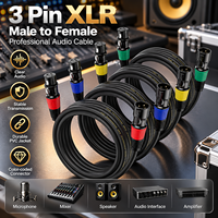 Câble de microphone XLR 3 broches mâle-femelle plaqué or, blindé, en cuivre pur, pour mixeur audio équilibré