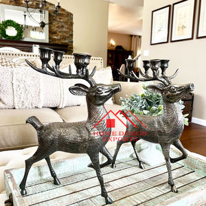 Portavelas de ciervo con 4 velas, soporte de luz de té para decoración de boda, candelabro de aluminio de gran venta, superventas - Product Image 4