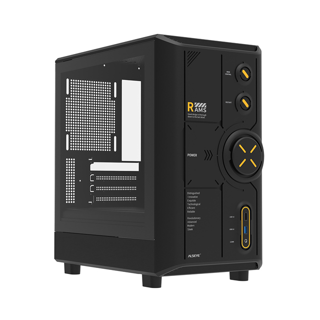 ALSEYE Computer Case RAMS 2.0(Black) M-ATX Black Color PC Case with Fan Speed