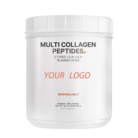 Poudre de peptides de collagène multi-sources en gros, marque privée OEM, favorise la santé des cheveux et de la peau, soutien immunitaire pour adultes