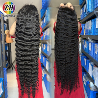 Perruques de cheveux humains bruts vietnamiens 15A Grade Super Double Drawn 13x6 Deep Wave, Perruque bouclée profonde birmane avec frontal en dentelle 13x4