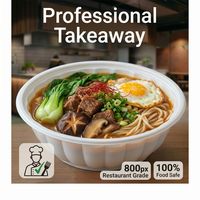 Bol en plastique PP de 25 oz avec couvercle, compatible micro-ondes, rond, récipient alimentaire à emporter, sans BPA, résistant aux fuites, pour la restauration