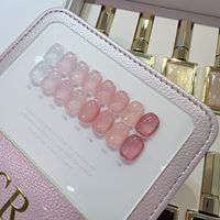 Ensemble de vernis à ongles en gel UV transparent rose nude effet verre, 8 couleurs, design original SR, pour salon de manucure