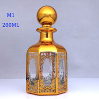 M1 gros personnalisé grand parfum carafes 200ML or affichage bouteille