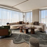 Design d'intérieur élégant pour salle à manger avec éclairage de table personnalisé, aménagement d'espace luxueux pour villa et appartement