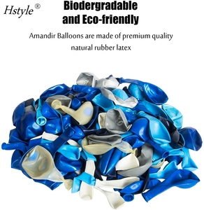 Ensemble de ballons en arc, 144 pièces, Kit guirlande métallique, <span class=keywords><strong>bleu</strong></span> marine, Royal, blanc, confettis nacrés, étoile, argent, 12'10 ", SET979 - Product Image 5
