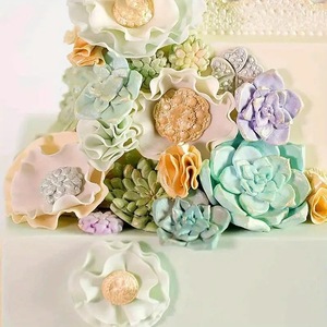 Succulent Rose Chocolate Cake Decorating Mold 11 Cavity Silicone Fondant Mold For Wedding Cake Border - Product Image 4