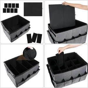 2024 Wholesale Foldable Large Capacity Fabric Underbed Shoe Storage Box Zipper Box With Pvc Lid