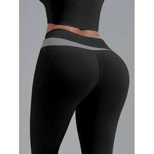 Leggings Deportivos de Cintura Alta para Mujer, Color Negro, Tejido de Punto, Sin Costuras, Elásticos y Transpirables, Marca New York - Product Image 2