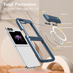 Hot bán gấp rõ ràng trường hợp đối với <span class=keywords><strong>Samsung</strong></span> <span class=keywords><strong>Galaxy</strong></span> Z lật 5 <span class=keywords><strong>6</strong></span> 7 bảo vệ kính phía trước điện thoại di động Bìa - Product Image 5