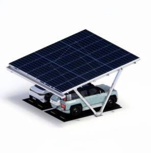 Structure de support de carport solaire en acier à double rangée personnalisée avec système de <span class=keywords><strong>gouttière</strong></span> intégré, certifiée CE, surface anodisée, garantie 10 ans - Product Image 5