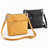 Sac bandoulière en papier kraft lavable pour femme, sac à main léger à fermeture éclair, petit sac à bandoulière décontracté pour festival et voyage
