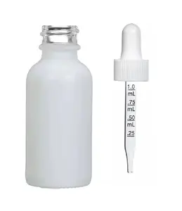 Manufacturer matte frosted white glass bottle with dropper & marking pipette pharmaceutical glass bottle