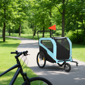 Remorque-vélo et poussette 2 en 1 pour grand chien, en alliage d'aluminium, pliable, pour usage extérieur, avec roues à dégagement rapide - Product Image 2