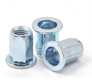 Tuerca de remache hexagonal al por mayor acero al carbono/aluminio/rosca métrica <span class=keywords><strong>M3</strong></span> zinc plateado/tuerca de inserción de fábrica con acabado galvanizado - Product Image 6