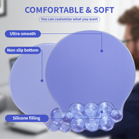 Ensemble de tapis de souris de jeu en silicone à sublimation en gel transparent avec imprimé nuage en PVC personnalisé avec repose-poignet pour la maison ou le bureau