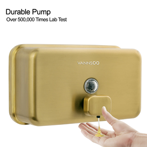 Dispensador de Jabón Manual de Acero Inoxidable VANNSOO, Montado en la Pared, Diseño Industrial, 1 Año de Garantía, <span class=keywords><strong>para</strong></span> Baños de Hoteles y Aseos - Product Image 3