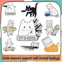 Badges de téléphone personnalisés gravés, style minimaliste, motifs animés de chat et de fantôme, couleurs personnalisables, pour la décoration mobile