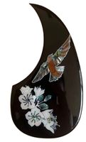 Plaque de protection de guitare acoustique HB-01 41/40 pouces avec incrustation florale en celluloïd, colle souple élastique, épaisse et colorée, rose