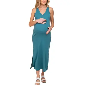 Organic pregnant dresses women bamboo maternity dress eco friendly wholesale maternity clothes sustainable custom women dress