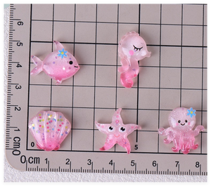 Coquille d'étoile de mer <span class=keywords><strong>hippocampe</strong></span> pieuvre Kawaii bricolage artisanat charme ongles Art planaire résine cheveux arc centres Flatback téléphone épingle à cheveux Cabochon - Product Image 4