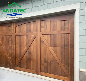 Porte de garage sectionnelle à double battant en bois massif américain, isolée, avec volet <span class=keywords><strong>coulissant</strong></span> latéral, <span class=keywords><strong>prix</strong></span> - Product Image 5