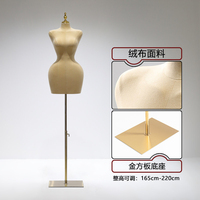 Maniquí de terciopelo de talla grande con forma de medio cuerpo, nuevo estilo, para exhibición de ropa femenina en escaparates de tiendas minoristas