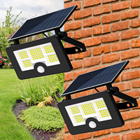 Lampe solaire de jardin LED IP65, éclairage haut et bas, étanche, applique murale solaire avec détecteur de mouvement, veilleuse crépusculaire à l'aube