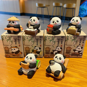 Figura de Panda de resina, artesanía con forma de animal, decoración de escritorio, regalo para el hogar, oficina, decoración artística - Product Image 1