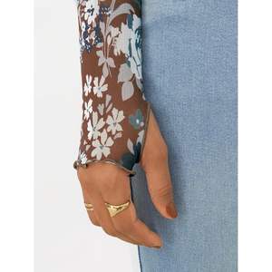 Automet 2025 primavera moda satén seda salir Tops para mujer manga larga Floral malla cuello alto bordado Logo tallas XL y 4XL - Product Image 1