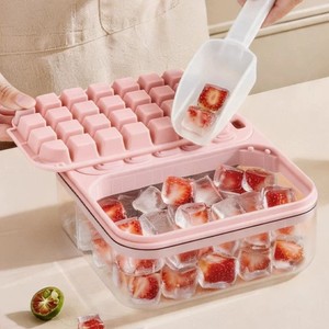 Ice <b>Cube</b> Tray 48 Grids Press Type With Lid Quick Freeze Easy Demold For Home Refrigerator Storage - Product Image 3