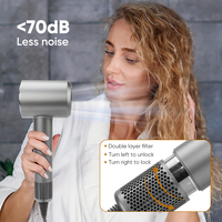 Sèche-cheveux ionique professionnel haute vitesse 110000 tr/min avec fonction lissante, moteur DC, logo personnalisé, pour usage extérieur et en salon, avec buse concentratrice